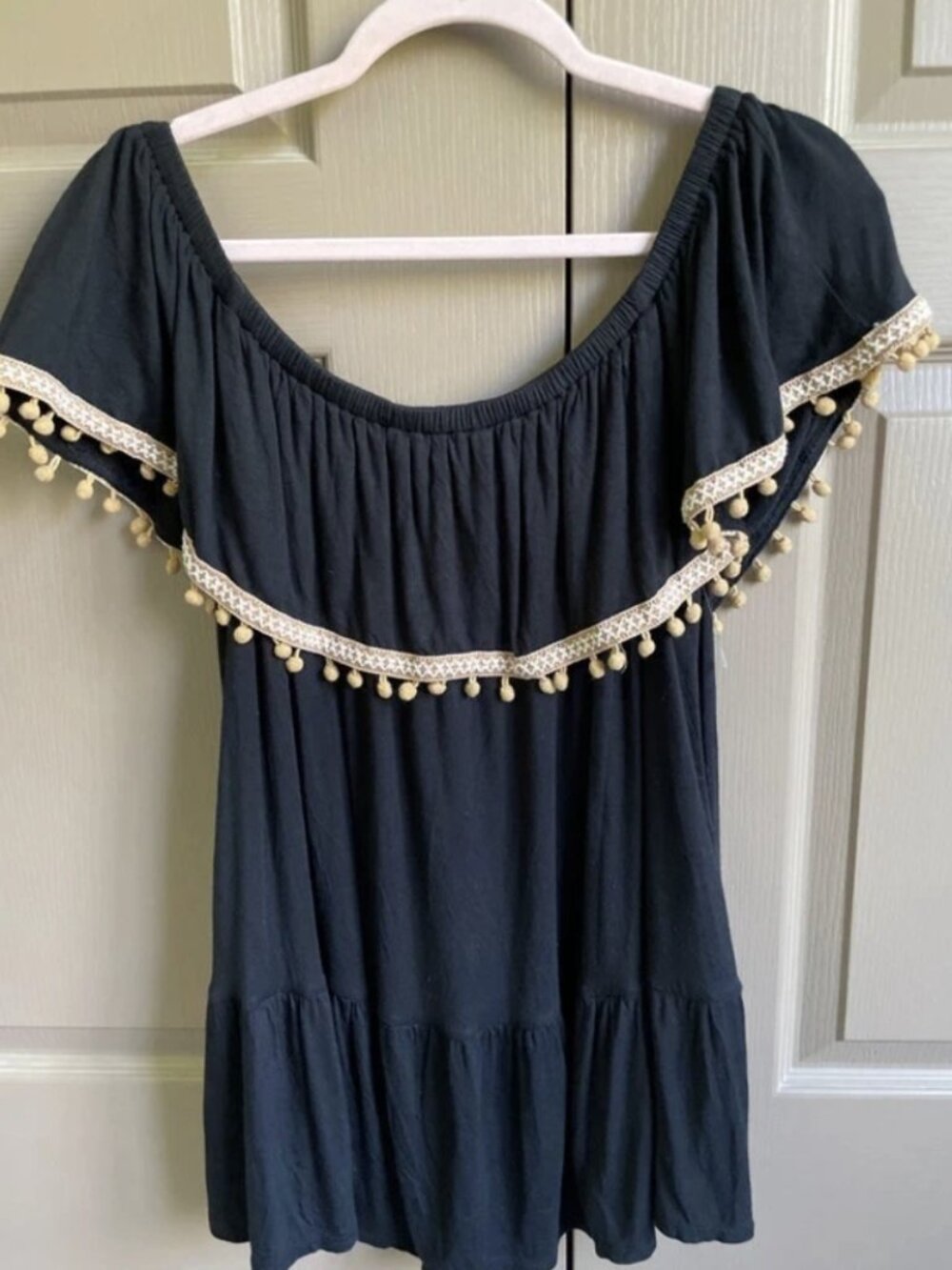 Flowy black top blouse woman size XL NWOT